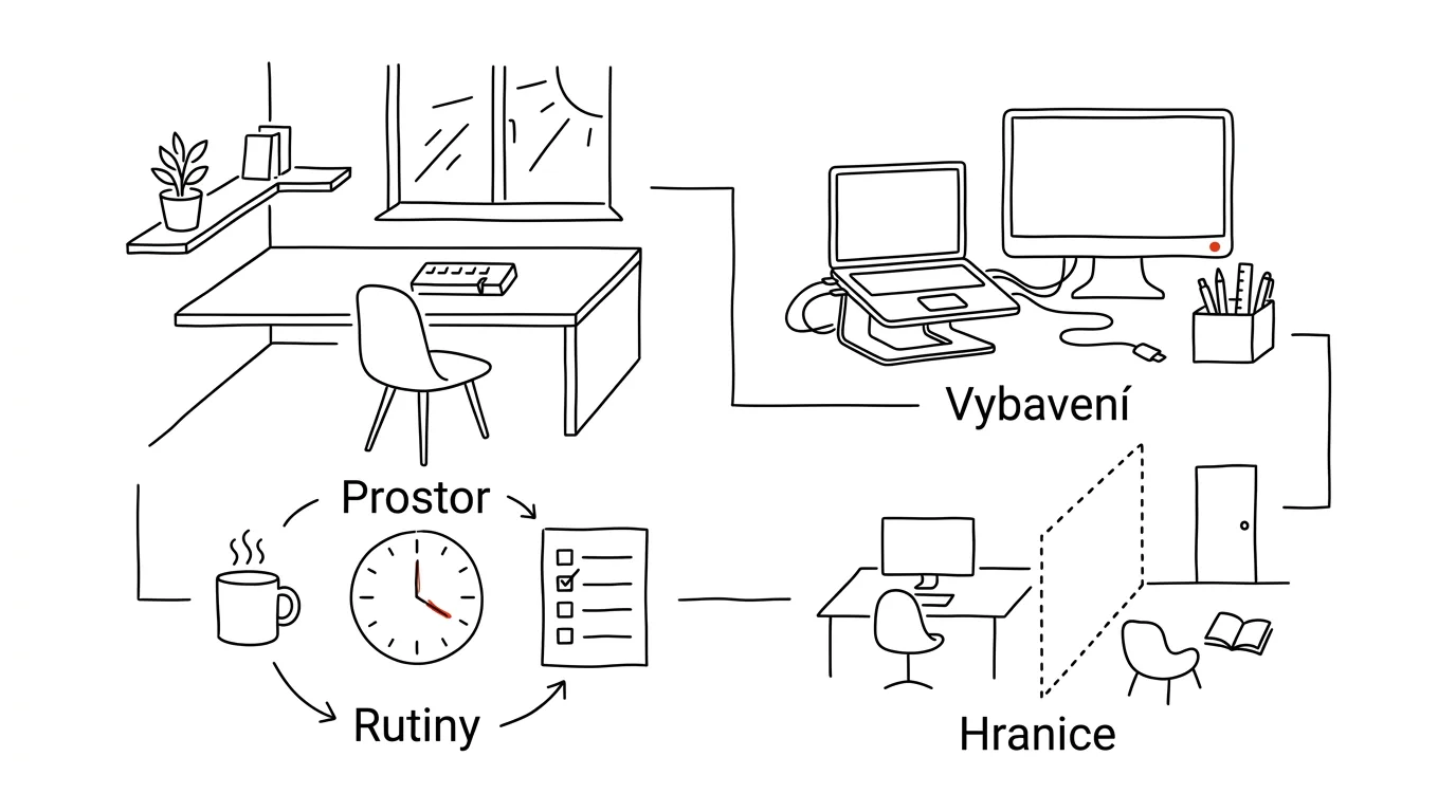 Ilustrace ke kapitole: Kompletní průvodce efektivním home office