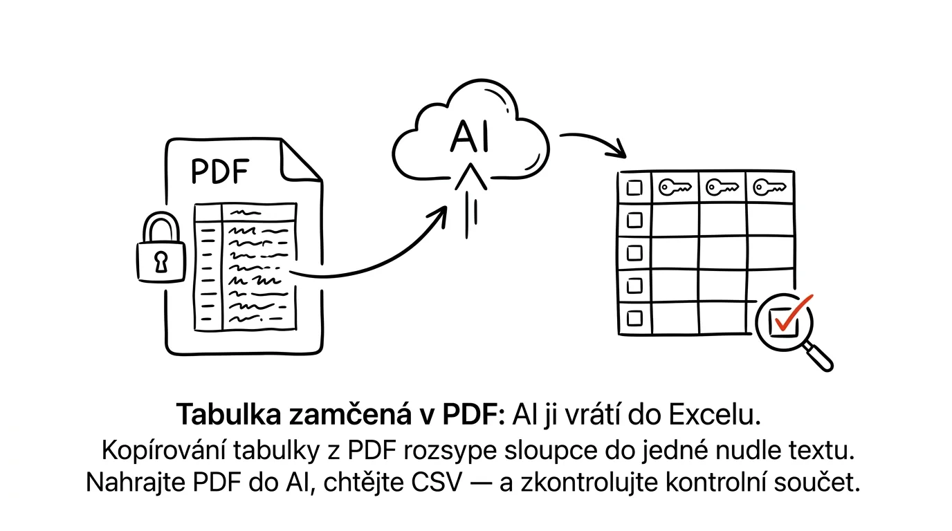 Ilustrace k článku: Tabulka zamčená v PDF: AI ji vrátí do Excelu