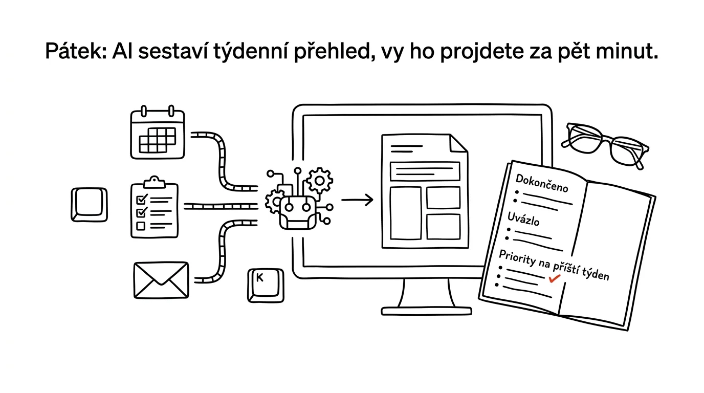 Ilustrace k článku: Pátek: AI sestaví týdenní přehled, vy ho projdete za pět minut