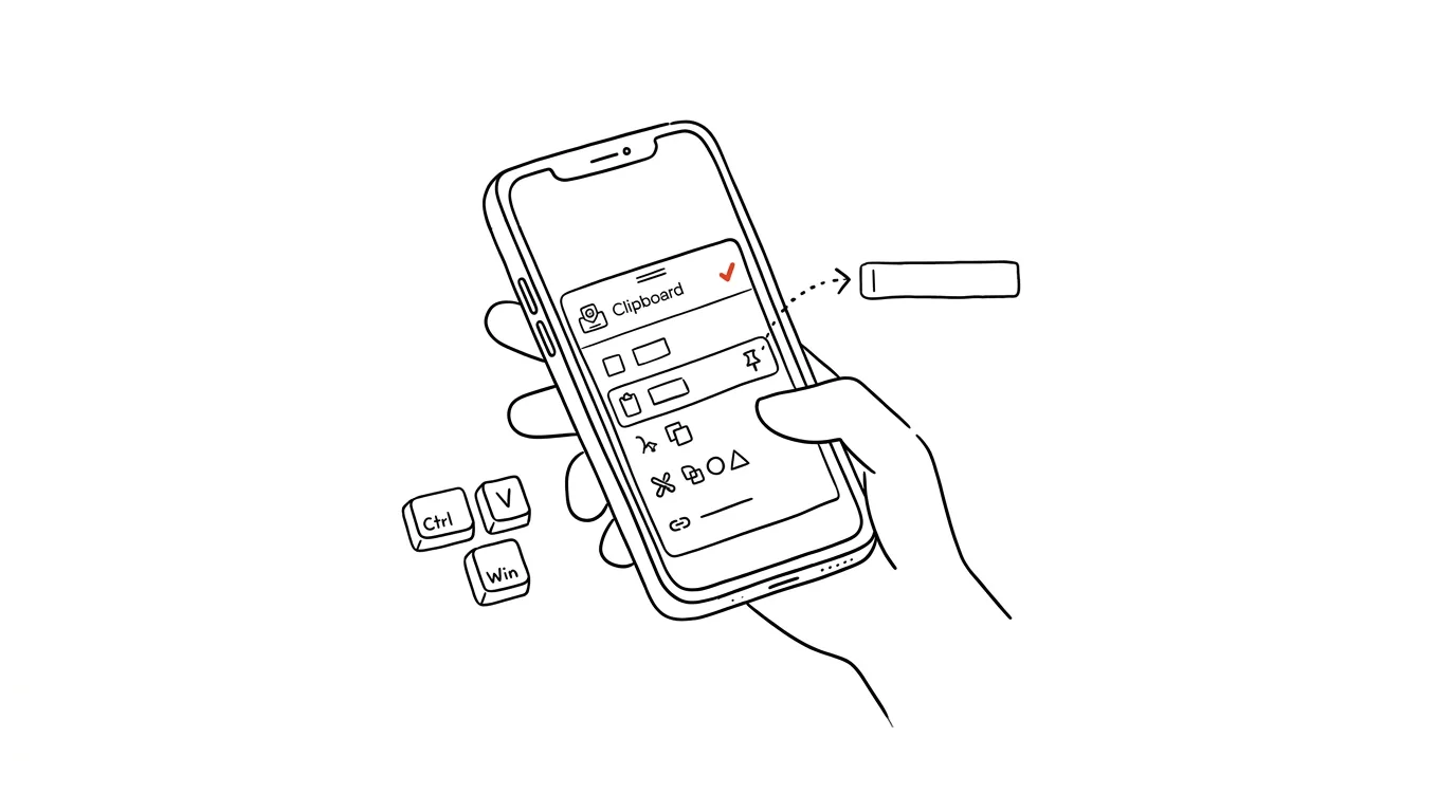 Ilustrace k článku: Gboard má schránku s historií — Win+V v kapse