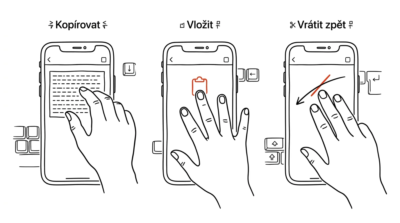 Ilustrace k článku: Tři prsty na iPhonu: kopírovat, vložit a vrátit zpět