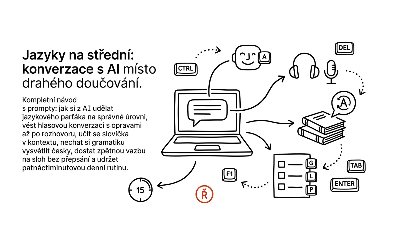 Ilustrace k článku: Jazyky na střední: konverzace s AI místo drahého doučování