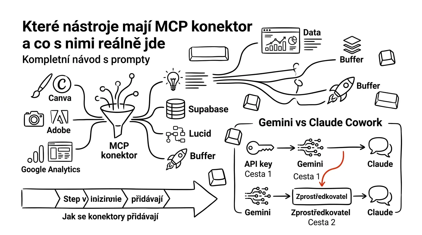 Ilustrace k článku: Které nástroje mají MCP konektor a co umí