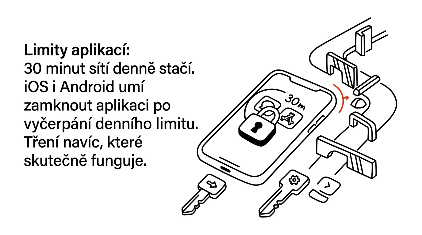 Ilustrace k článku: Limity aplikací: 30 minut sítí denně stačí
