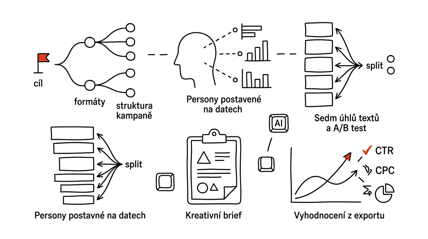 Ilustrace k článku: Reklamní kampaně s AI: od briefu po test