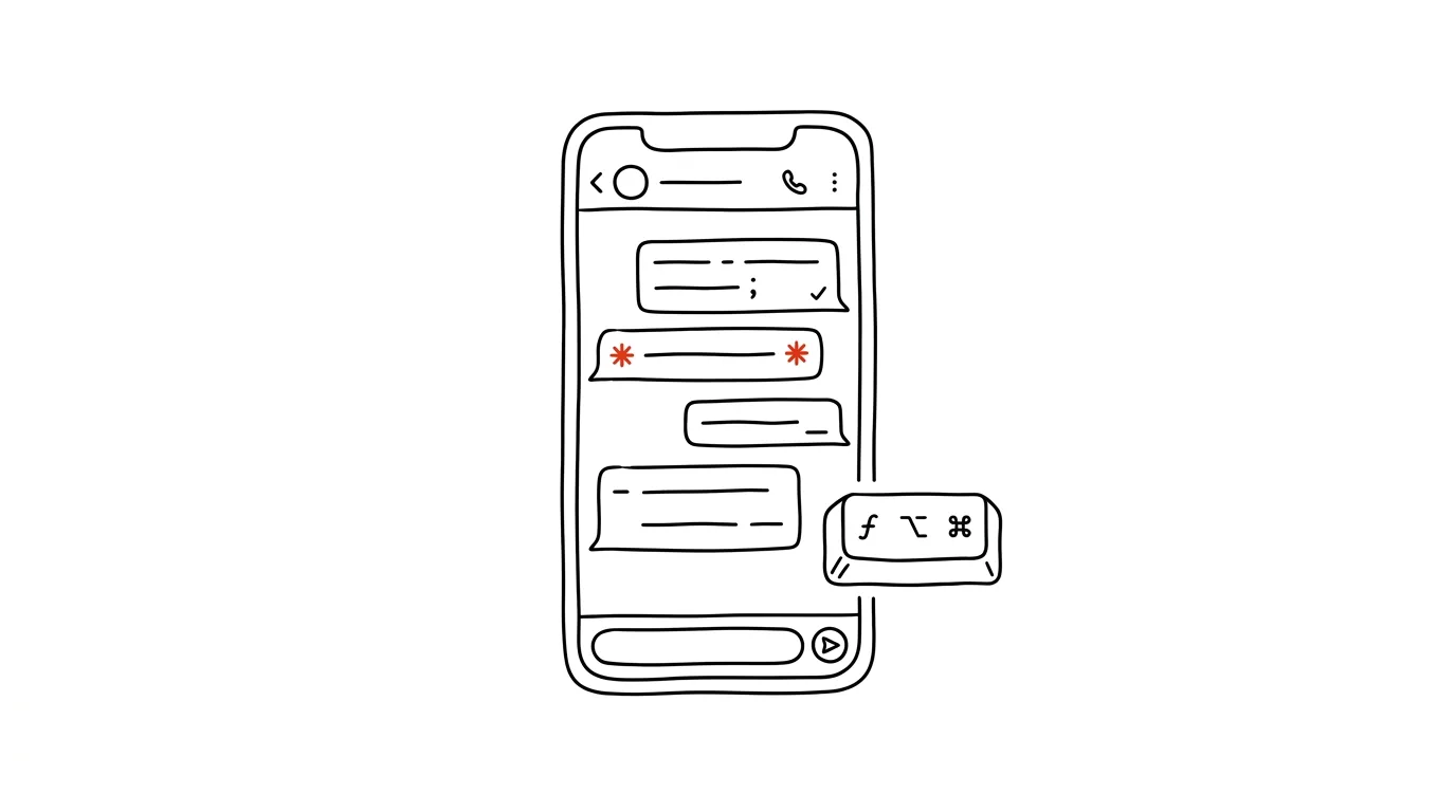 Ilustrace k článku: WhatsApp: tučné písmo, kurzíva a odrážky