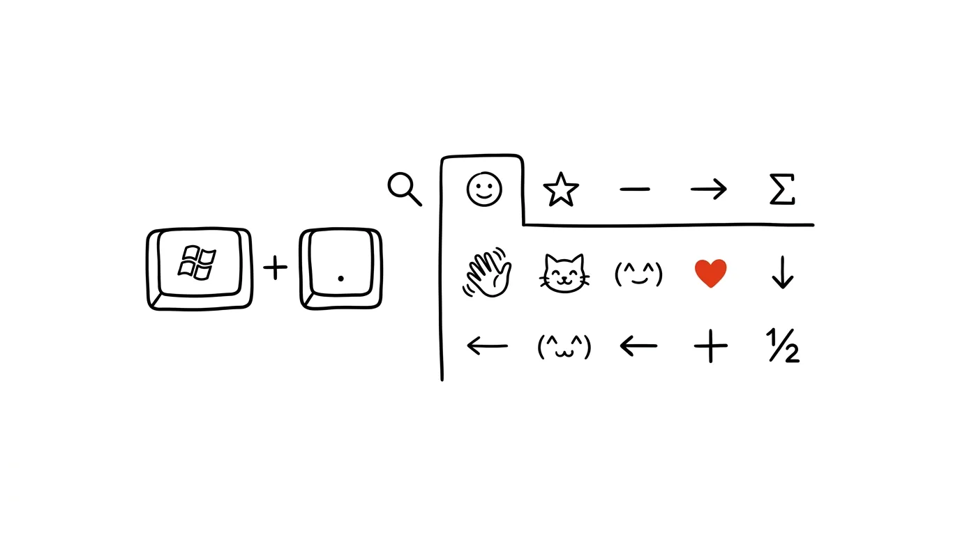 Ilustrace k článku: Win+tečka: emoji, symboly a speciální znaky